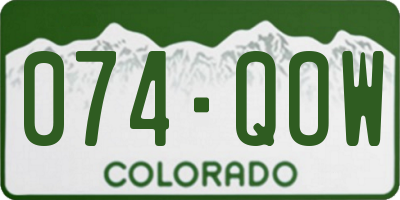 CO license plate 074QOW