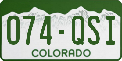 CO license plate 074QSI