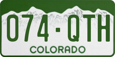 CO license plate 074QTH