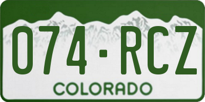 CO license plate 074RCZ