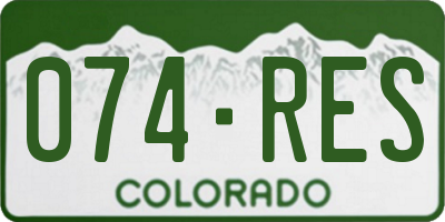 CO license plate 074RES