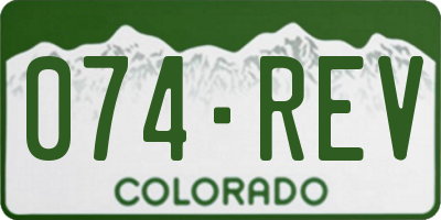 CO license plate 074REV