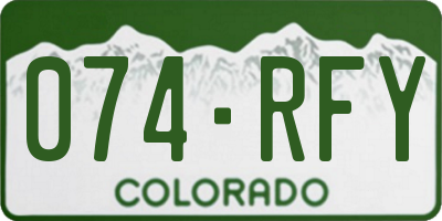 CO license plate 074RFY