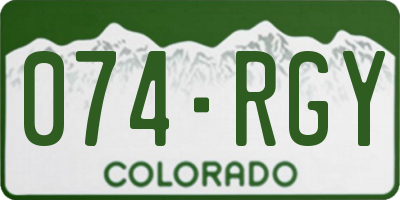 CO license plate 074RGY