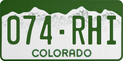 CO license plate 074RHI