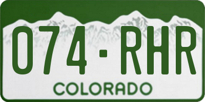 CO license plate 074RHR