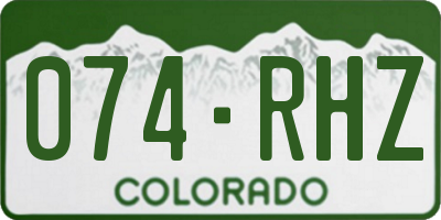 CO license plate 074RHZ
