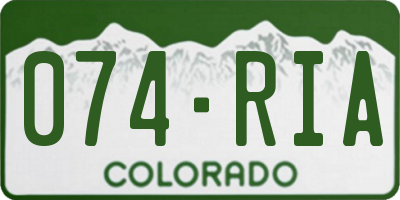 CO license plate 074RIA