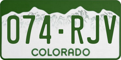 CO license plate 074RJV
