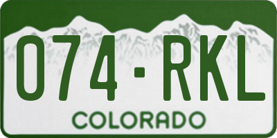 CO license plate 074RKL