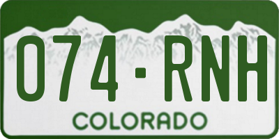 CO license plate 074RNH
