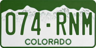 CO license plate 074RNM