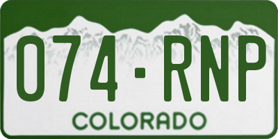 CO license plate 074RNP