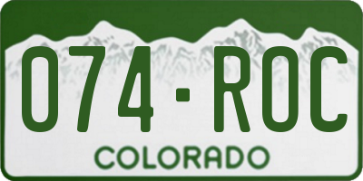 CO license plate 074ROC