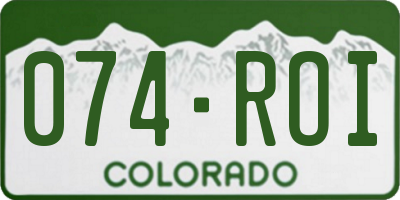 CO license plate 074ROI