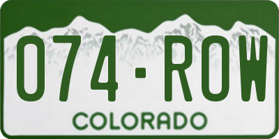 CO license plate 074ROW