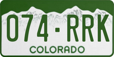 CO license plate 074RRK
