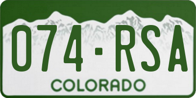 CO license plate 074RSA