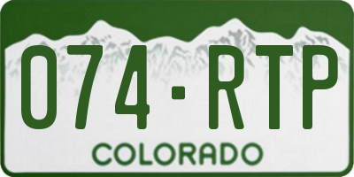 CO license plate 074RTP