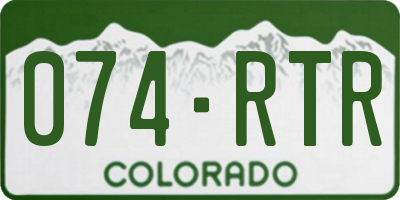 CO license plate 074RTR