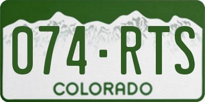 CO license plate 074RTS