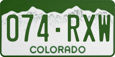 CO license plate 074RXW