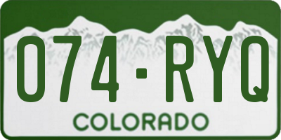 CO license plate 074RYQ