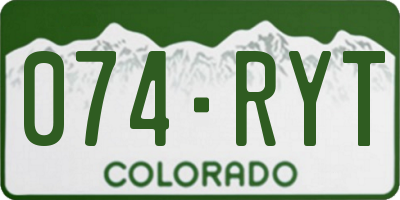 CO license plate 074RYT