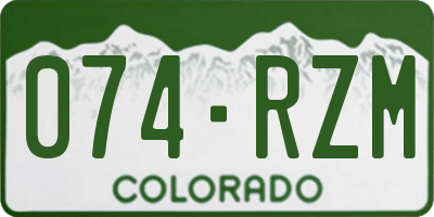 CO license plate 074RZM