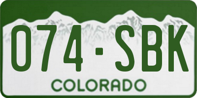 CO license plate 074SBK