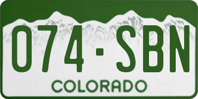 CO license plate 074SBN