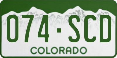 CO license plate 074SCD
