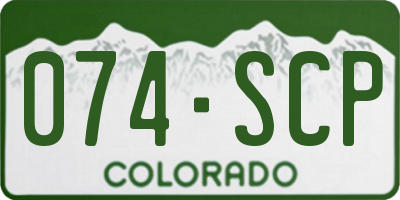 CO license plate 074SCP
