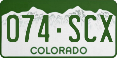 CO license plate 074SCX