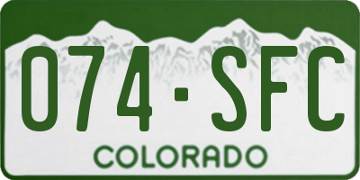 CO license plate 074SFC