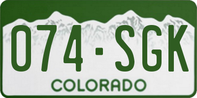 CO license plate 074SGK