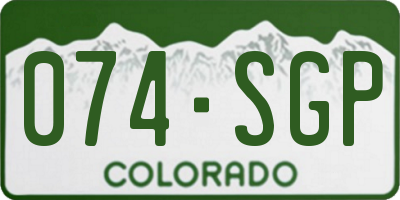 CO license plate 074SGP