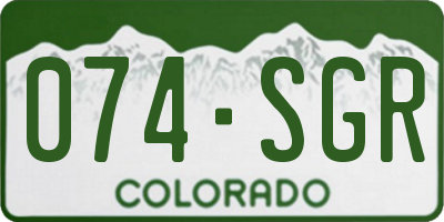 CO license plate 074SGR