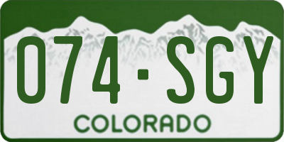 CO license plate 074SGY