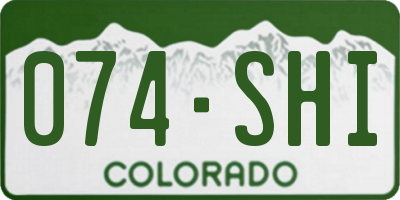 CO license plate 074SHI