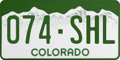 CO license plate 074SHL