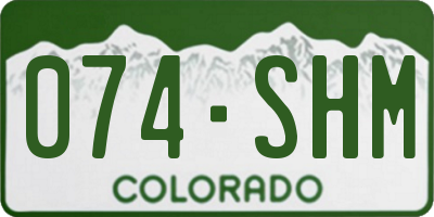 CO license plate 074SHM