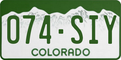 CO license plate 074SIY