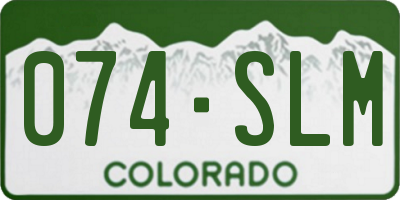 CO license plate 074SLM
