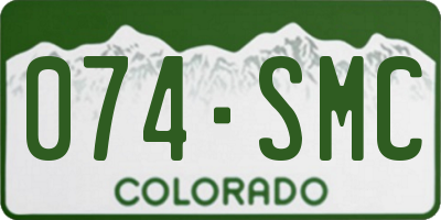 CO license plate 074SMC