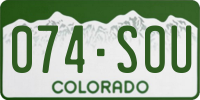 CO license plate 074SOU