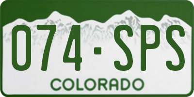CO license plate 074SPS