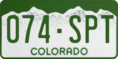 CO license plate 074SPT