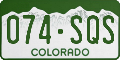 CO license plate 074SQS