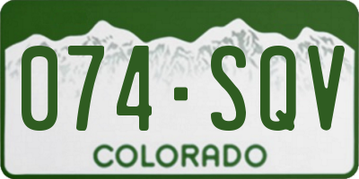 CO license plate 074SQV